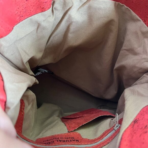 Artelusa Coral & Brown Cork Shoulder‎ Bag With Bow Detail - Picture 8 of 9